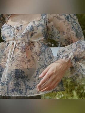 Urban Outfitters Lost In Thought Sheer Tie Front Top Size Medium